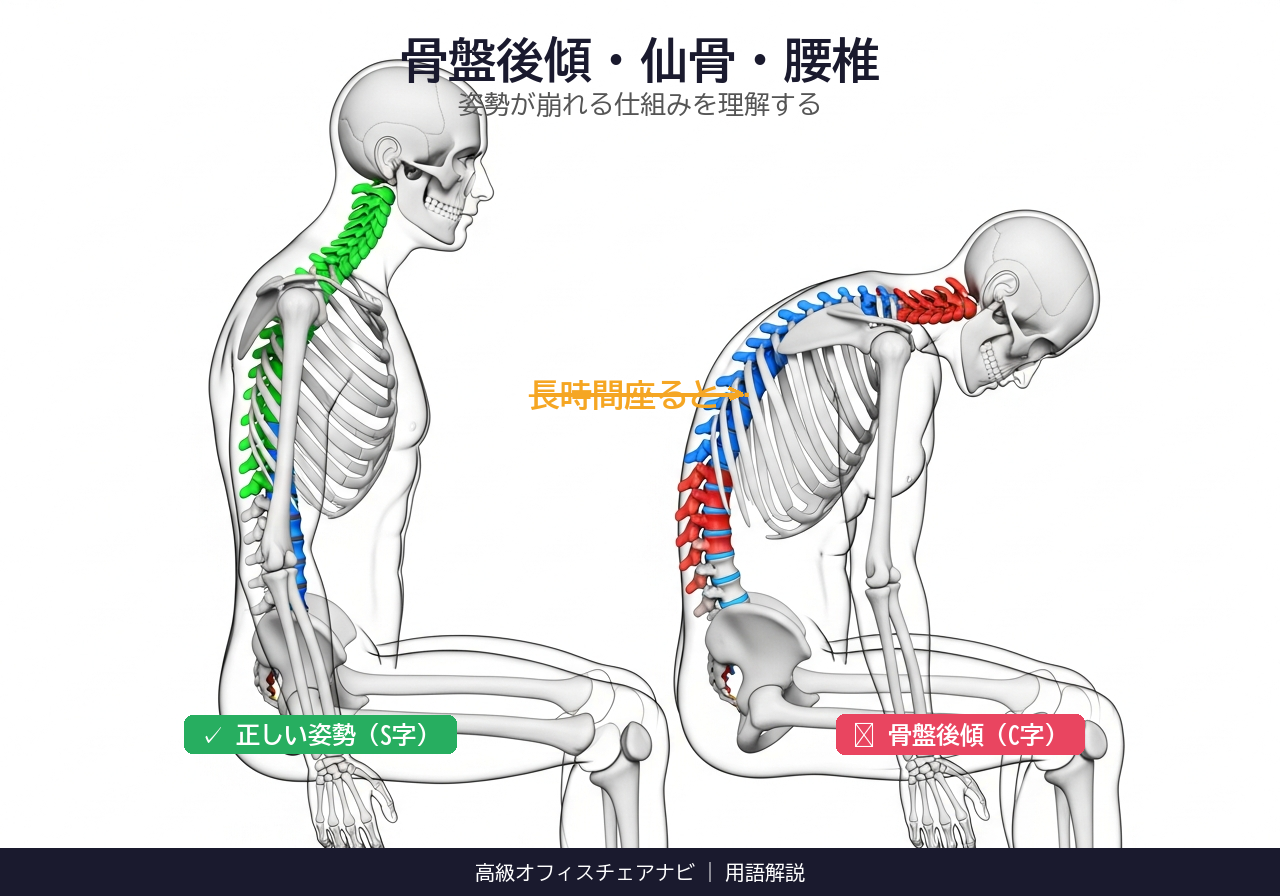 骨盤後傾・仙骨・腰椎
